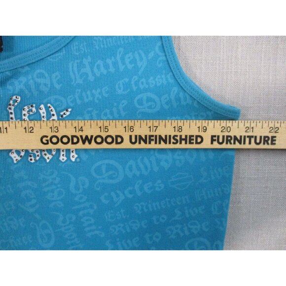 Harley-Davidson Womens Blue Tank Top 2W Cotton/Spandex Made In Mexico - Picture 5 of 8